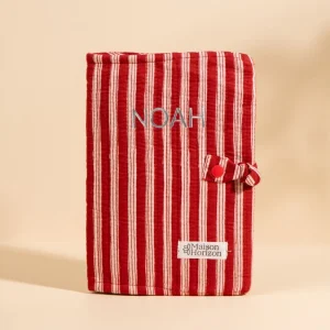 Couverture de carnet Noi Rayures Lie De Vin