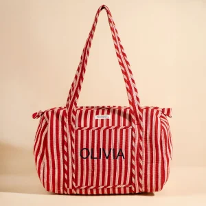 Sac à langer ou de journée Sunee Rayures Lie de Vin