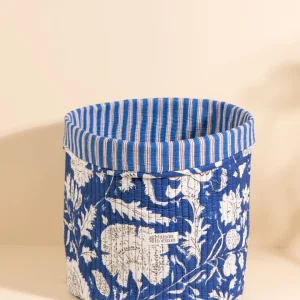 Panier de rangement décoratif Manila Bleu Imperial Floral
