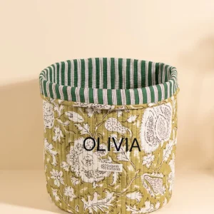 Panier de rangement décoratif Manila Light Kaki Floral