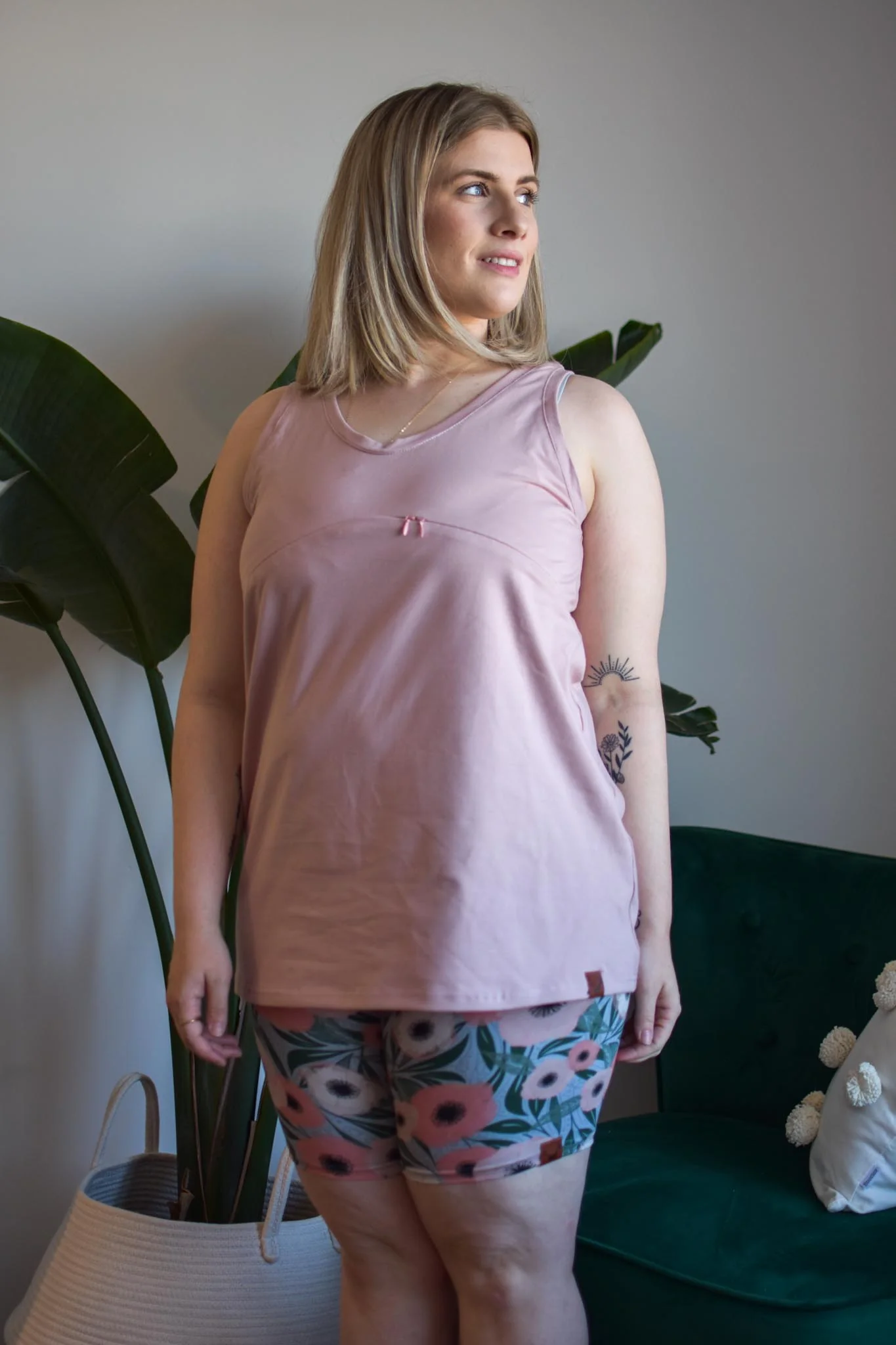 FLEURS CORAIL Bikers short femme & maternité