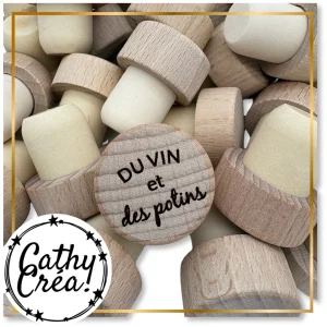 Du vin et des potins - Bouchon de vin gravé