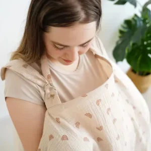 Cape d’allaitement en mousseline de coton – Douceur & légèreté