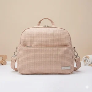 Sac Maternite à Dos Simili Cuir Texturé Imperméable