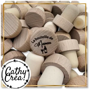 La bouteille de Maman - Bouchon de vin gravé