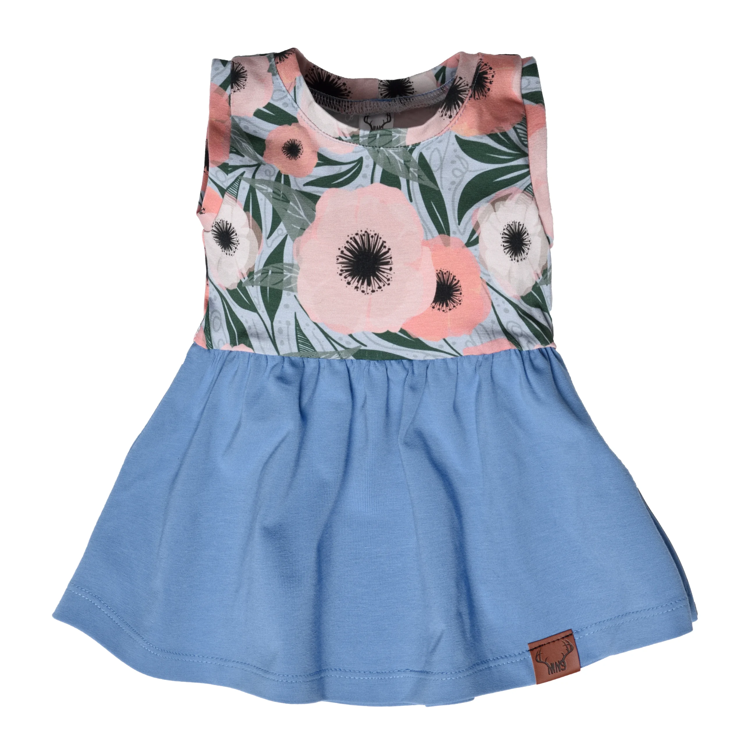 FLEURS CORAIL & BLEUE robe évasée (Taille : 0 à 6 mois) – Image 5