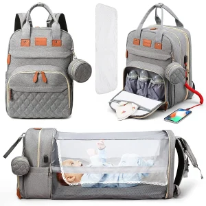 Sac Maternite Convertible Lit Bébé Portatif USB