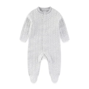 Combinaison Bébé Chaude à Manches Longues – Automne & Hiver – 100% Coton Uni™