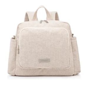 Sac Maternite Porté Dos Texturé Beige