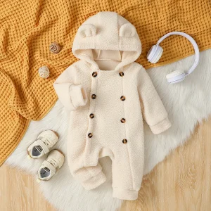 Combinaison Bébé Fille et Garçon en Polaire – Combinaison à Capuche Chaude Automne/Hiver 3M-24M™