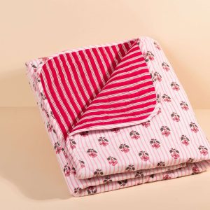 Couverture bébé ou plaid Nur Rose paquerette