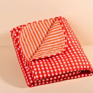 Couverture bébé ou plaid Nur Vichy cerise