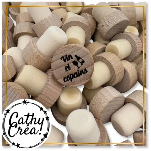 Vin et copains - Bouchon de vin gravé