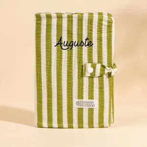 Couverture de carnet Noi Rayures Vert Olive