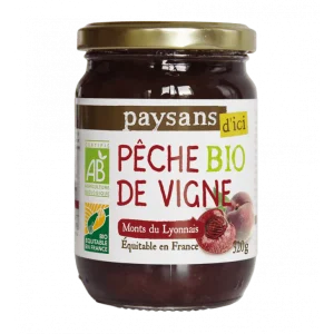 Confiture de pêches de vigne BIO - 320g