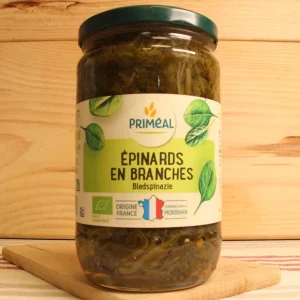Epinards en branche BIO - 420g net égoutté