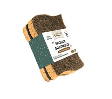 Eponges végétales grattantes surfaces délicates - lot de 2