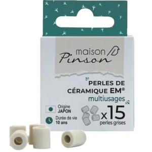 Perles de céramique grises - lot de 15