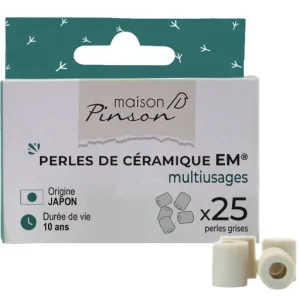 Perles de céramique grises - lot de 25